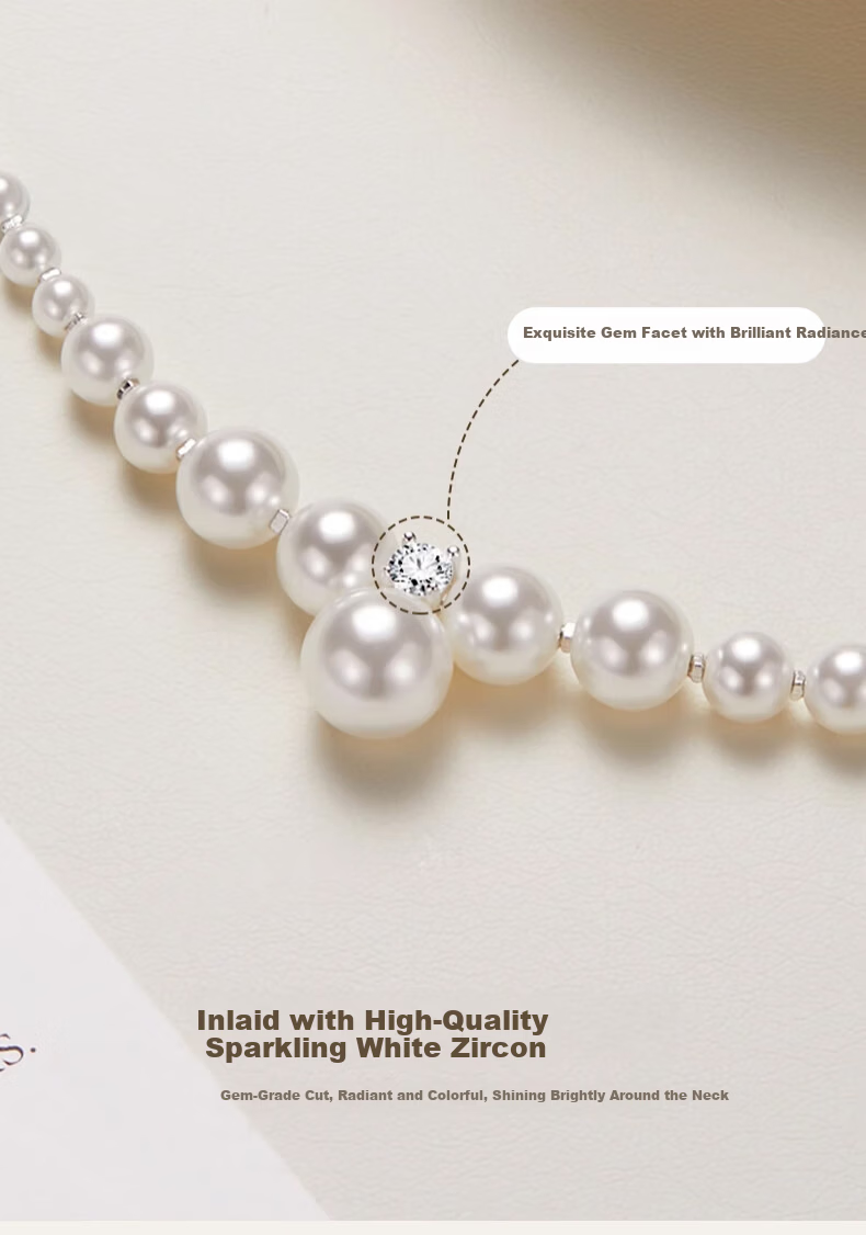 Chow Tai Fook Shijia Pearl Light Luxury Necklace Women's Camellia High-End Silver Pendant Clavicle Chain 520 Gift for Girlfriend 3