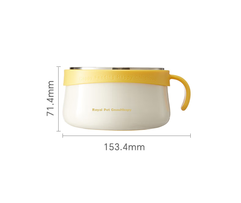 Huang Chong Children's Dining Bowl Baby Anti-Drop Anti-Scald Food Grade Stainless Steel Insulated Rice Bowl for Primary School Students 18