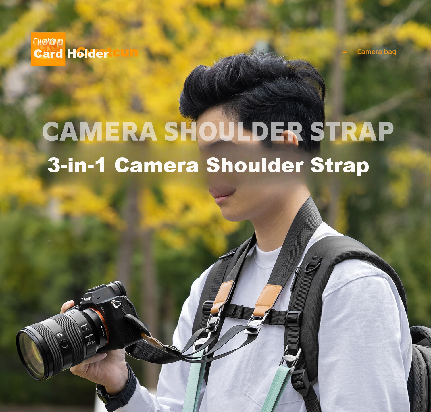 CWATCUN Kaden Camera Shoulder Strap Wrist Strap 3-in-1 Quick Release Buckle Crossbody Neck Strap for Sony Canon Fuji Nikon 1