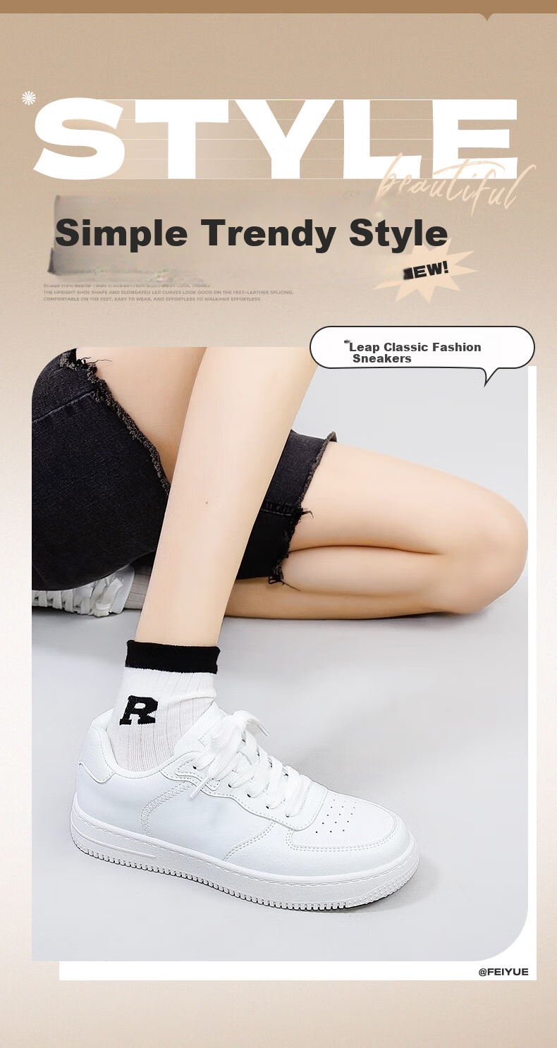 Feiyue Official Women's Sneakers 2026 Spring New Casual Versatile White Shoes Brown Size 43 1