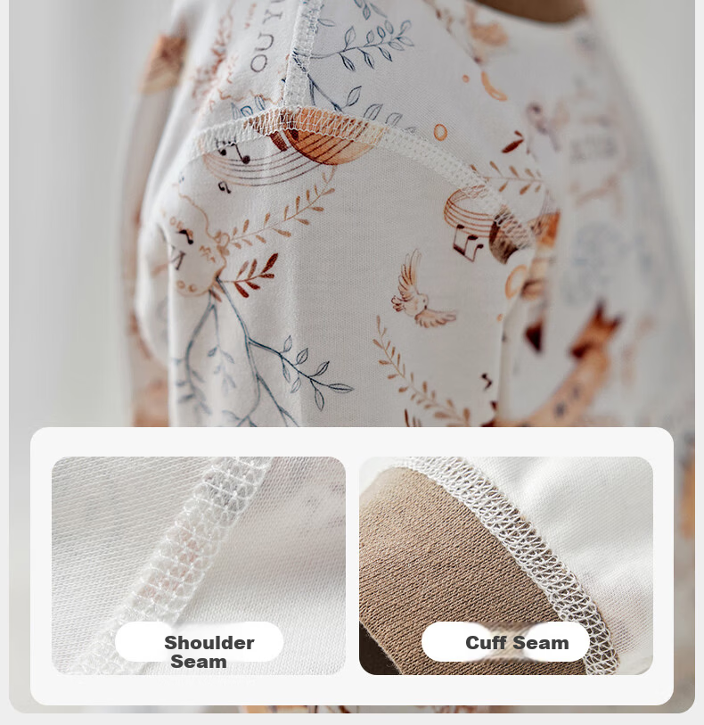 OUYUN Baby Kids Pajamas Boys Girls Spring Autumn Homewear Warm Thermal Underwear Set Moonlight Riddle 150 15