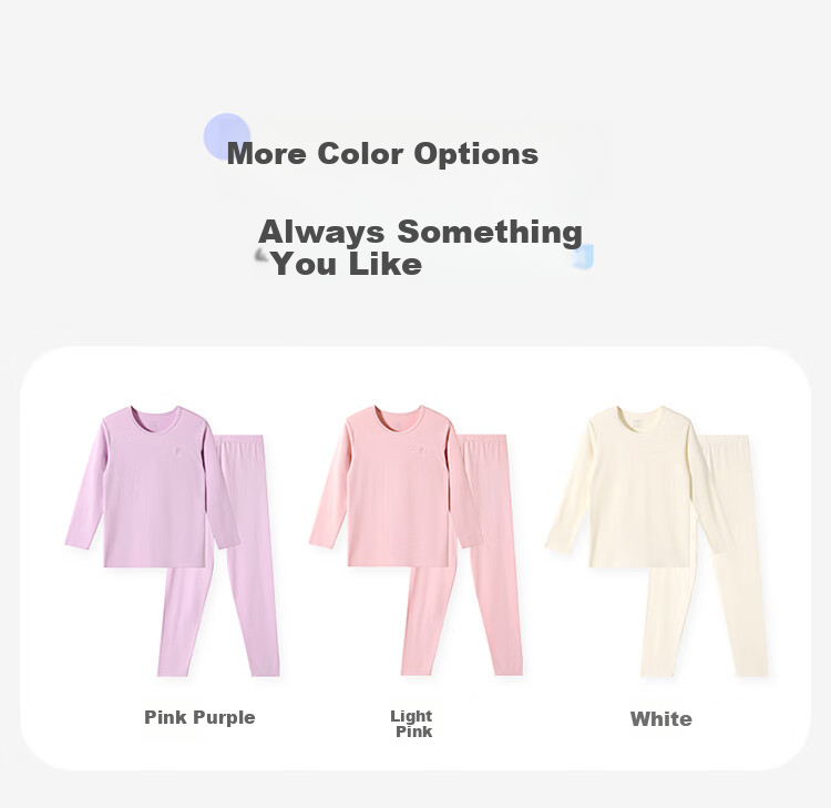 Jiusuiban Children's Thermal Underwear, Girls' Autumn And Winter Fleece-Lined Thin School Uniform Base Layer Cotton Sweater Pajamas Pants, Big Kids Autumn Clothes And Pants 10