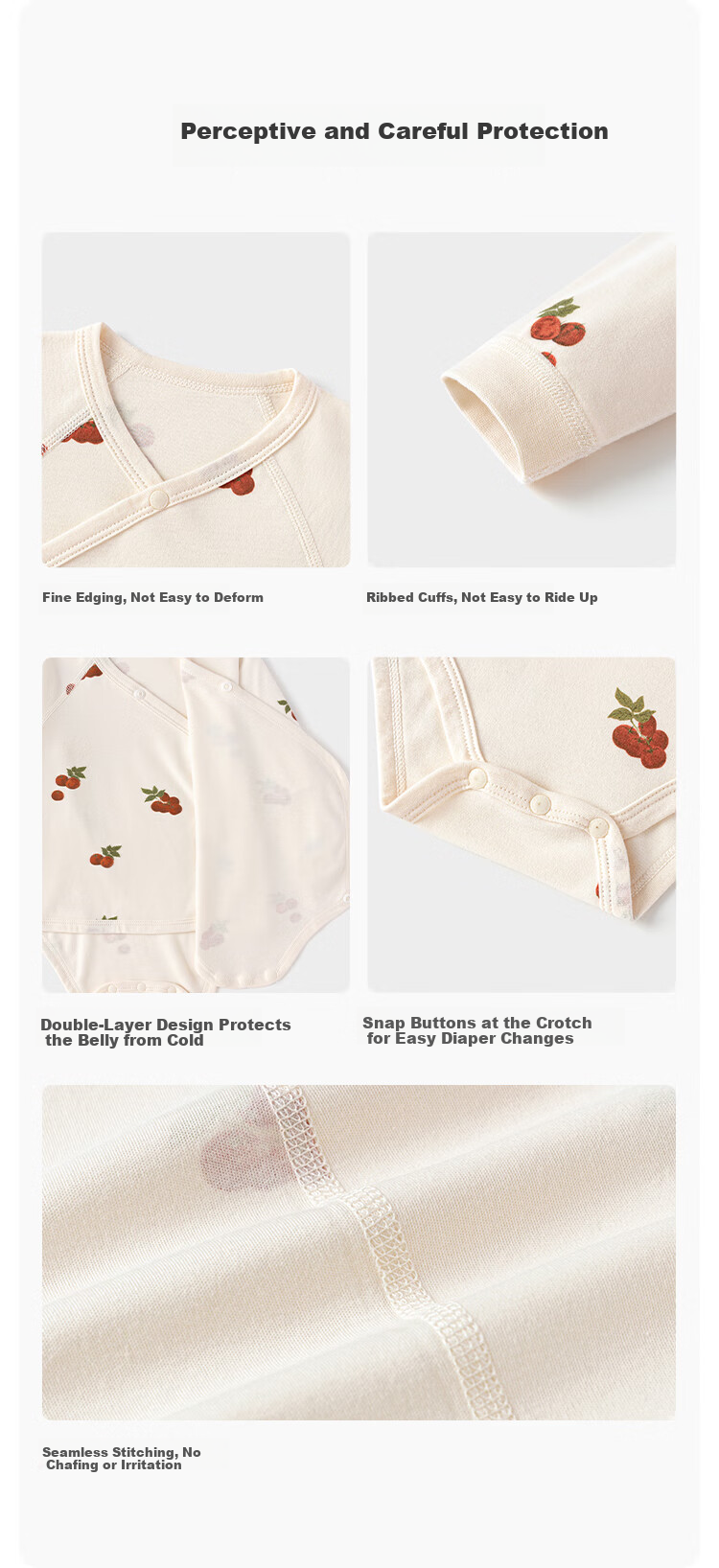 Babylove Baby Bodysuit Spring and Autumn Pure Cotton Full Moon Infant Triangle Romper Newborn Tie-up Jumpsuit 3