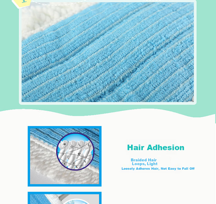 MIAOJIE Flat Mop Cloth, 45cm Total, Multi-Functional Clip-In Replacement Cloth 6