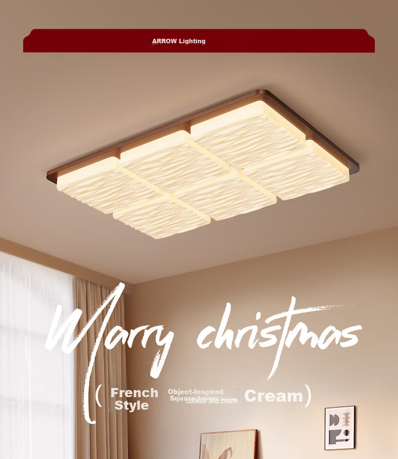 ARROW Walnut Color Ceiling Light with Original Philips Light Source, Vintage Wood Style, Whole House Smart Package 1