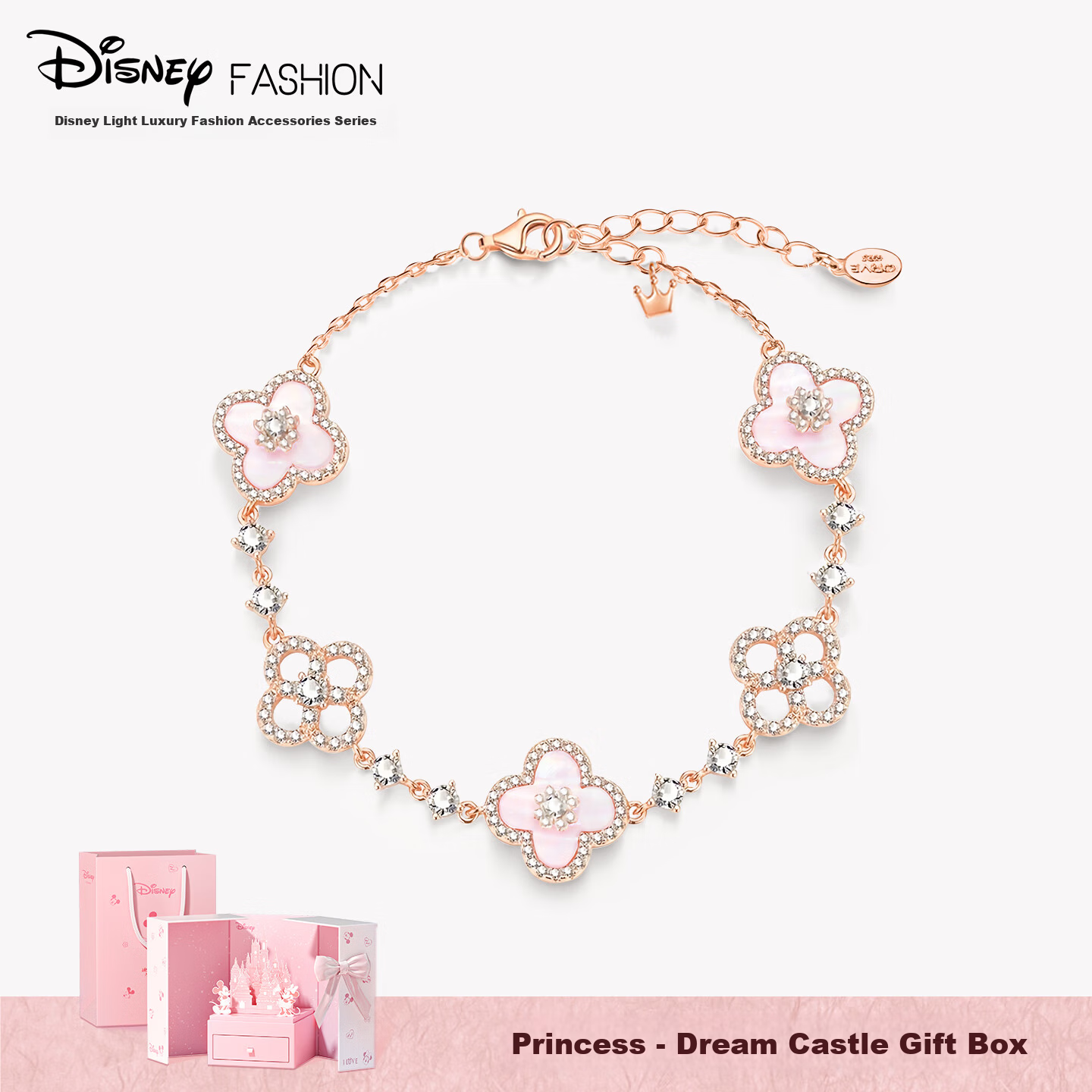 Disney Clover Bracelet for Women Luxury Niche Delicate High-End Best Friend Birthday Gift for Girlfriend