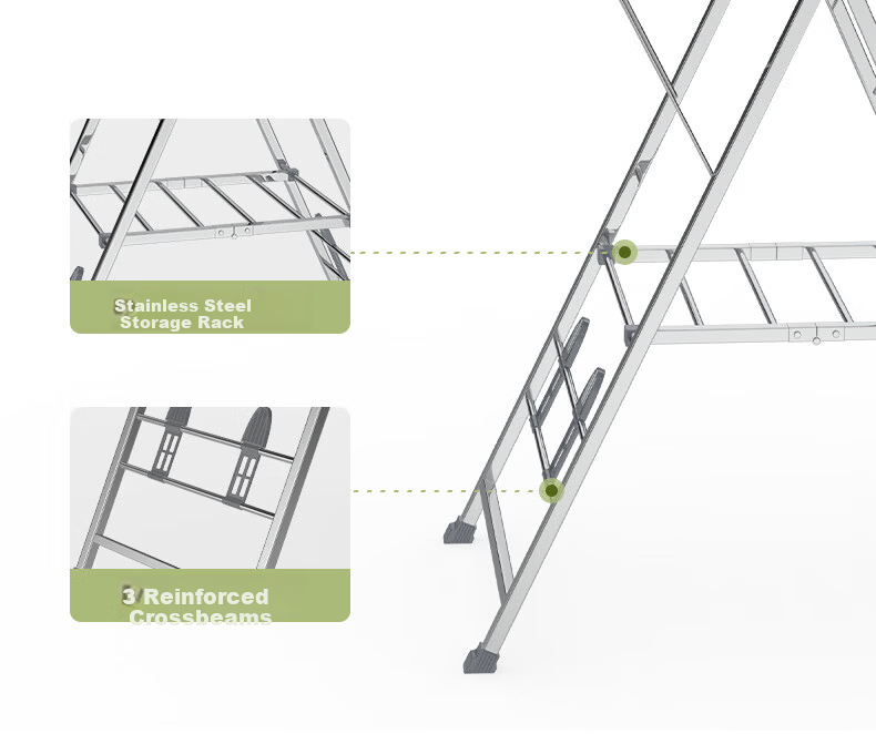40,000 Kilometers Folding Floor Clothes Drying Rack Stainless Steel Wing-Shaped Indoor Outdoor Balcony Garment Rack 10