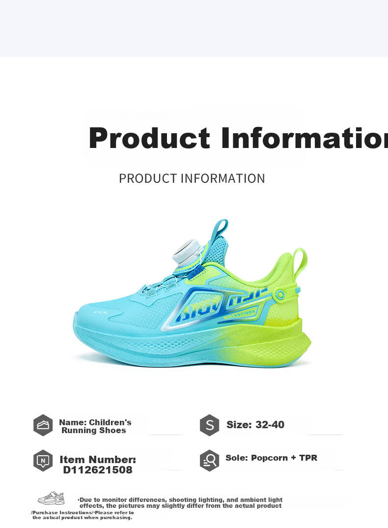BIG WASP Boys' Sports Shoes Summer Breathable Kids Running Shoes D112621508 Black Orange Yellow (Single Mesh) Size 33 9