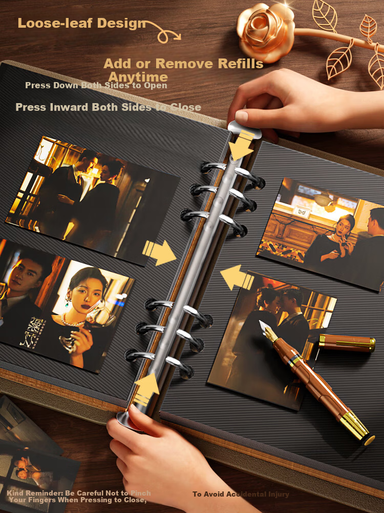 Jinzhi Vintage Couple Photo Album, Journal, Travel Love Memory Book, Receipt Collection, Self-Adhesive Handmade Gift, DIY Photo Book, Graduation Yearbook, Growth Memoir 5