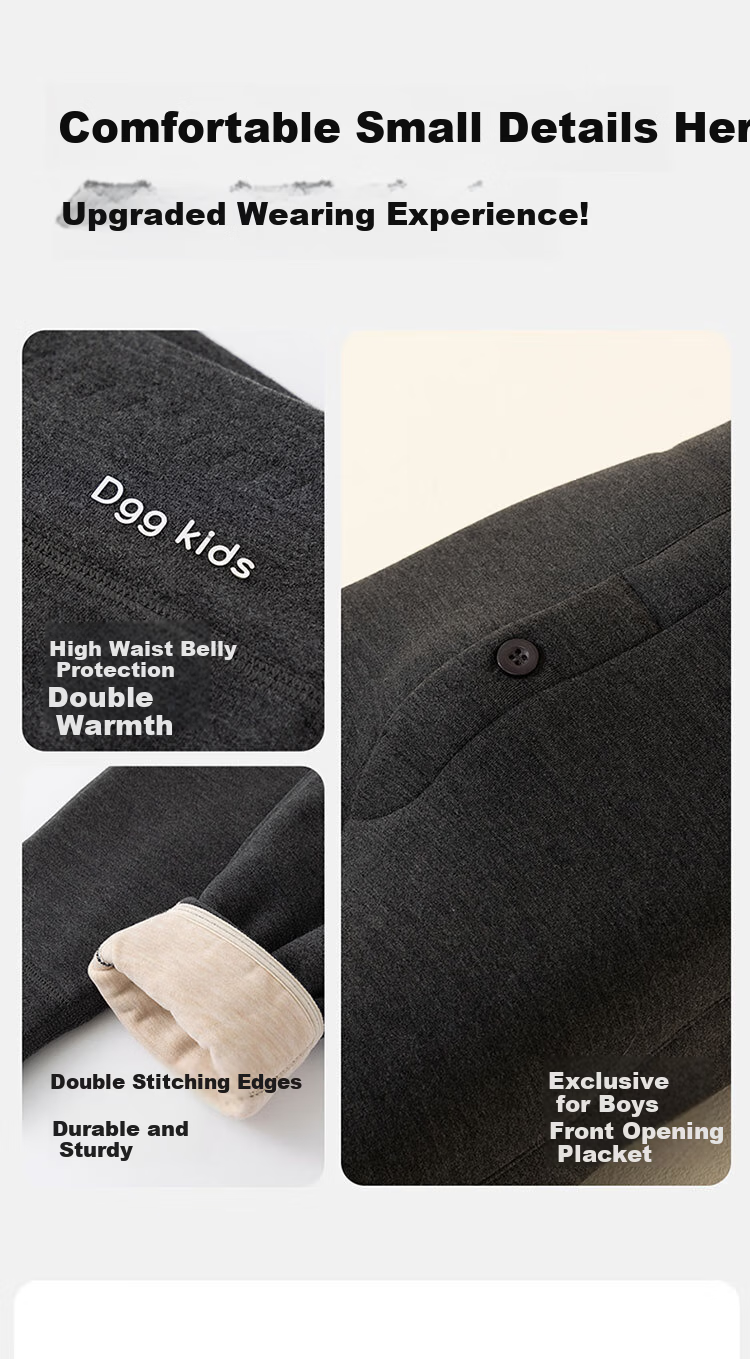 Dingguagua Children's Fleece-Lined Thickened Warm Pants Autumn Winter Girls High-Waist Cotton School Uniform Thermal Underwear Pink Size 120 12