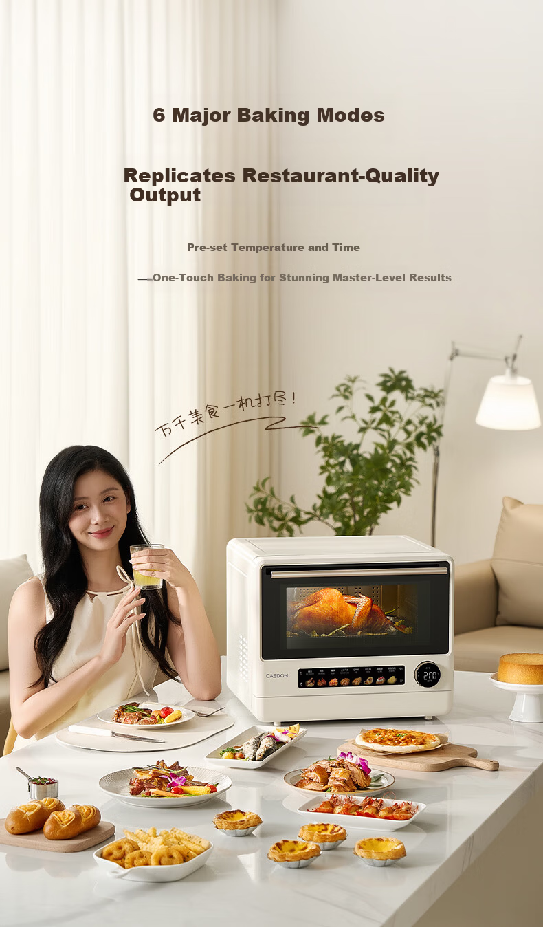 CASDON B7pro 5-in-1 Microwave Oven Steam Roast Bake Fry Stew Countertop 25L Capacity Hurricane Oven Recommended by Yang Mi 19