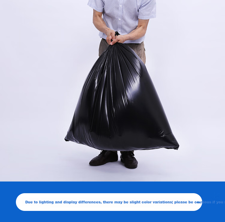 Lide Black Flat Garbage Bags 120x140cm 20pcs Double-Sided 7-Layer Extra Thick Large Size for Property and Construction Waste 15