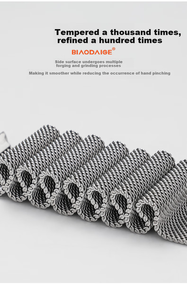 Biaodai Ge Compatible Apple Watch Band Milanese Loop Strap for Apple Watch Series 10/9/11/8/7 SE/Ultra 2/1/3 Breathable Summer Silver 45/46/49mm 7
