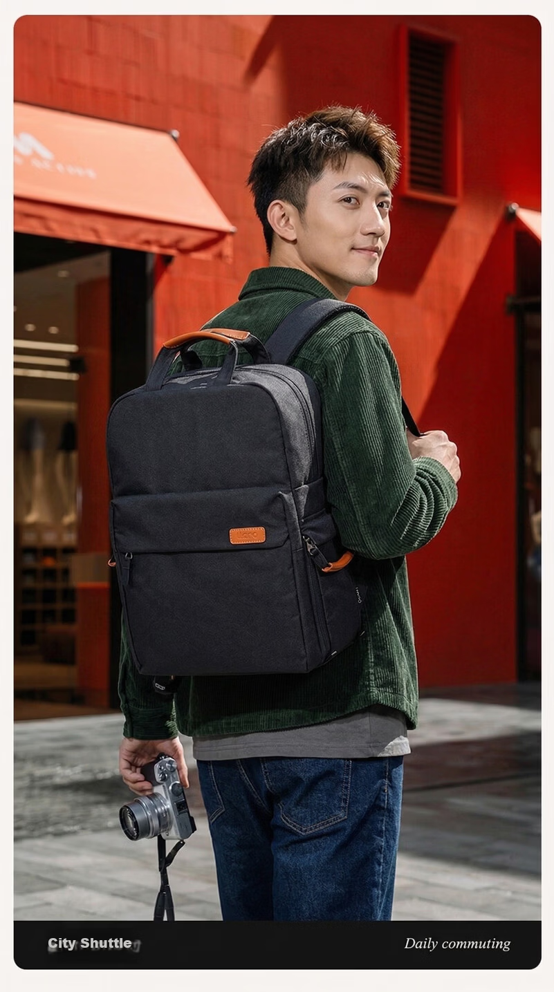 Llano C4 Light and Shadow Camera Backpack Portable Small Unisex Photography Bag One Camera Multiple Lenses DSLR Mirrorless Storage Bag Compatible with Sony, Canon, Fuji XT5, Nikon Z30/Z50 14