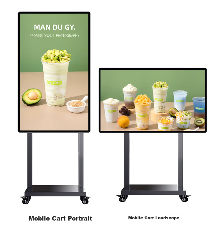 Hushi Guang 21.5-inch Advertising Player HD Narrow Bezel Digital Signage Touchscreen Display Wall-mounted Hanging Milk Tea Shop Elevator Promotion Screen Electronic Menu Poster Player 16