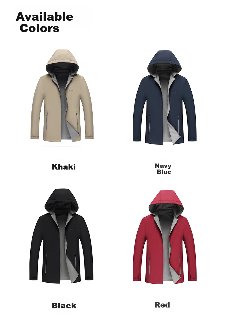 FIRS Reversible Men's Jacket Spring Autumn Business Casual Workwear New Detachable Hood Short Coat 3
