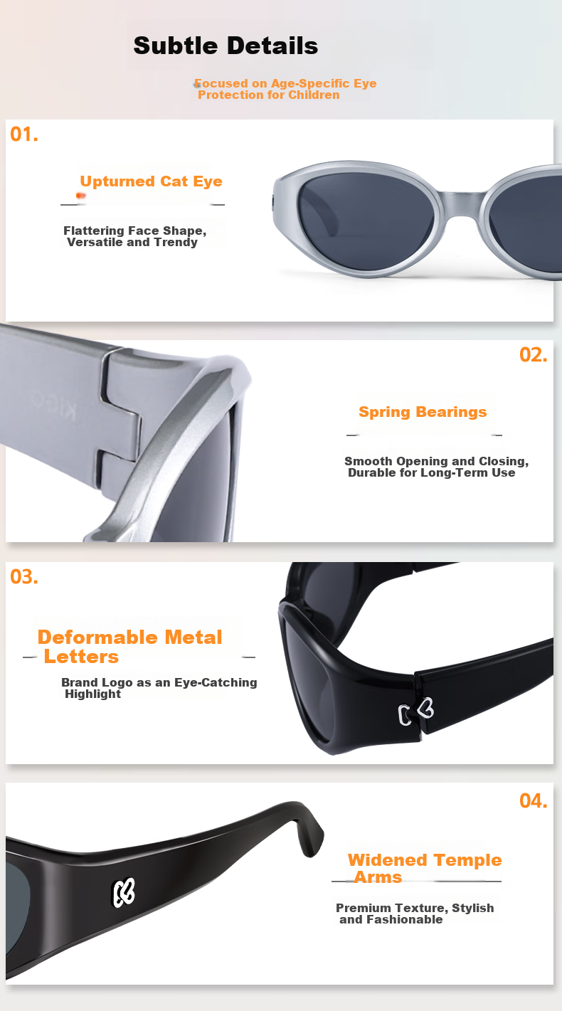 Kigo 2025 New Headband Polarized Kids Sunglasses Liquid Silver for Boys and Girls Age 6-12 12
