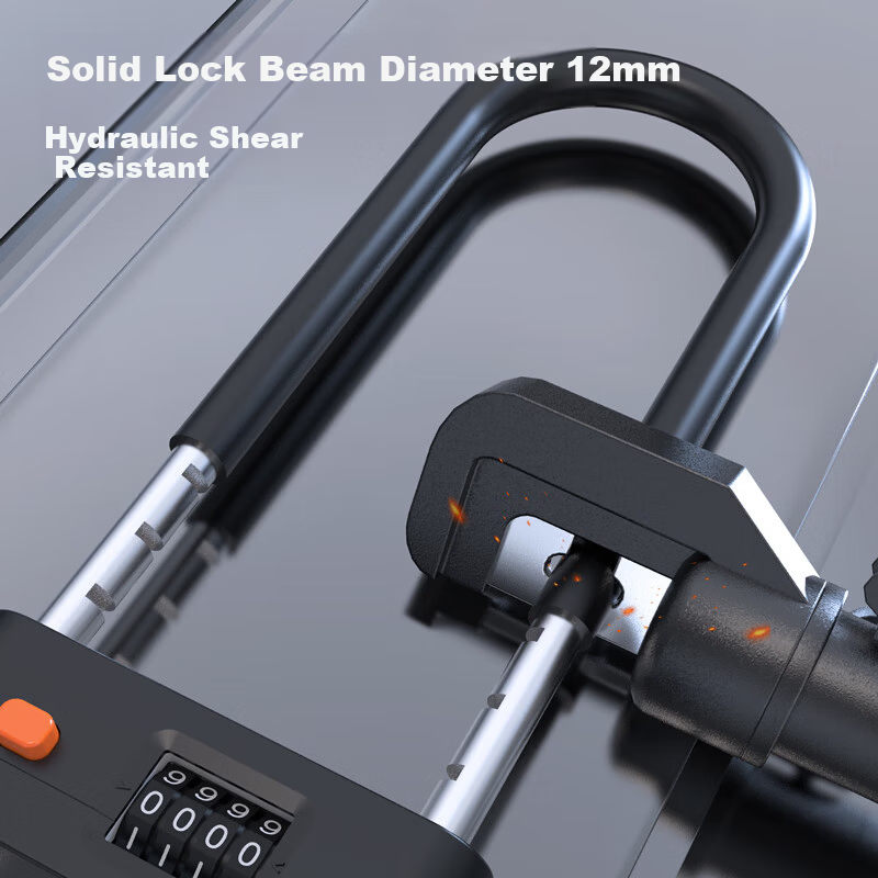 Deli U-Shaped Cut-Resistant Password Lock for Glass Doors, Office and Shop Padlock, Anti-Cut and Pry-Resistant Lock