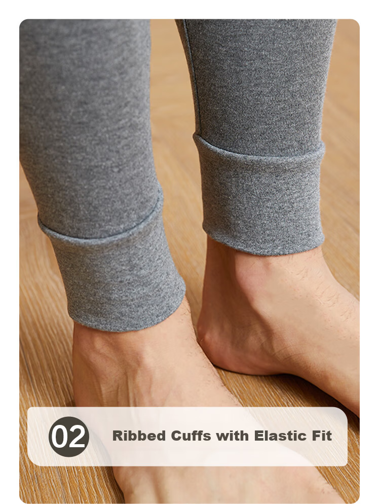 Hodo Pure Cotton Thin Sweat-Absorbing Breathable Men's Thermal Pants Middle-Aged and Elderly Autumn Winter Cotton Pants 11
