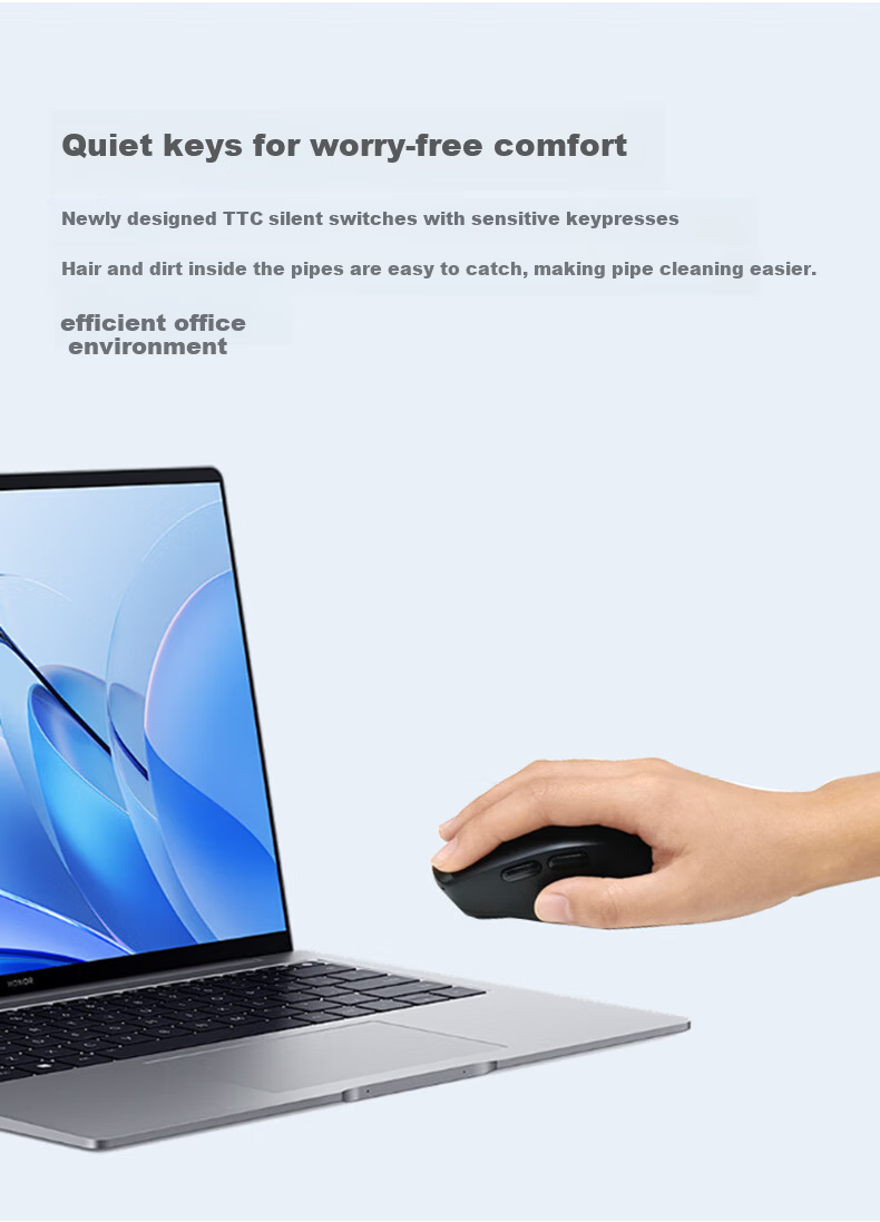 Lenovo Wired Mouse MW11, Office Mouse Portable, Quiet Buttons, USB Interface, 1.5-Meter Cable, Plug And Play, All-In Laptop Desktop Mouse 6