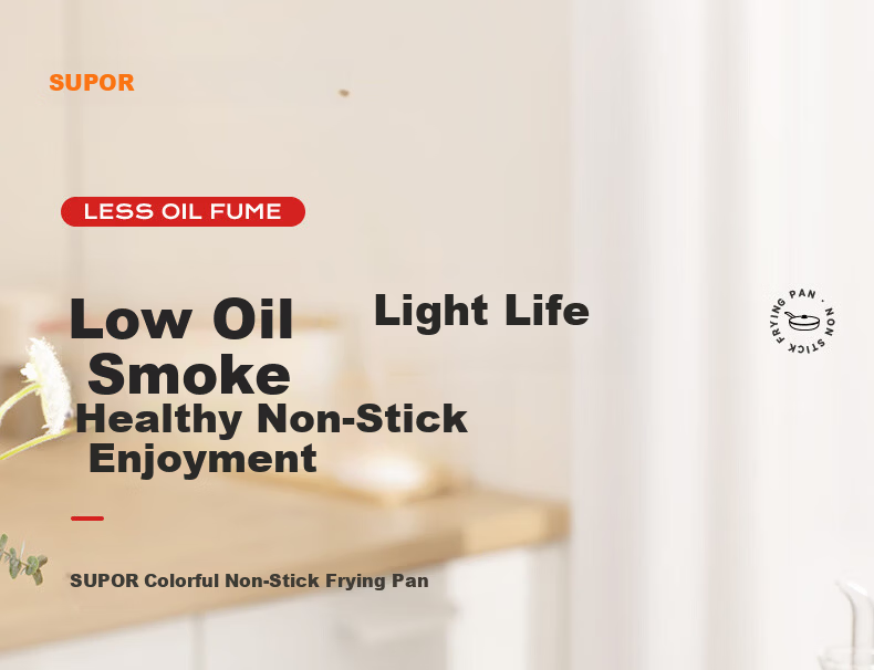 Supor Non-Stick Frying Pan Colorful Steak Pan 28cm Gas Stove Flame Compatible EJ28M4 1