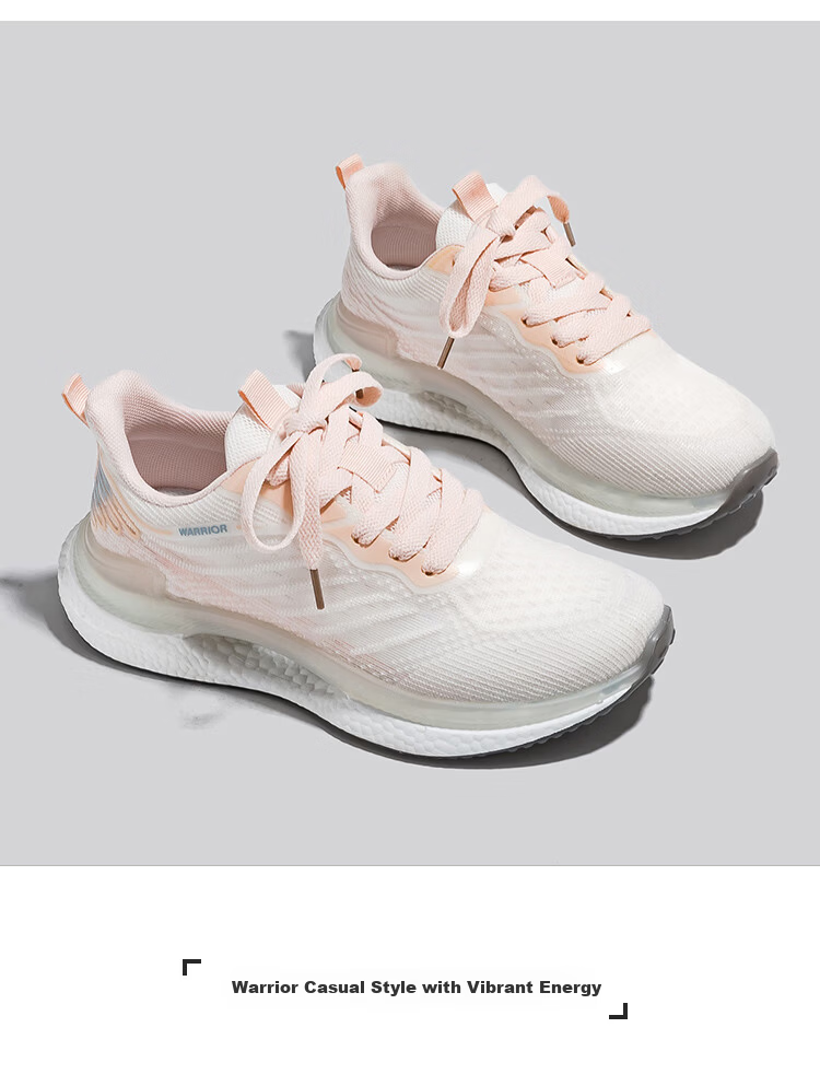 Warrior Women's Sports Shoes Casual Running Shoes for Women Summer 2026 Pink Beige Size 36 (230mm) 16