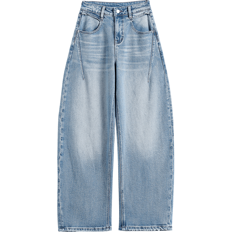 Demana [Cloud Cotton] Spring Curved Blade Pants Urban High-Waist 3D Seam Distressed Loose Fit Jeans for Women Premium Style