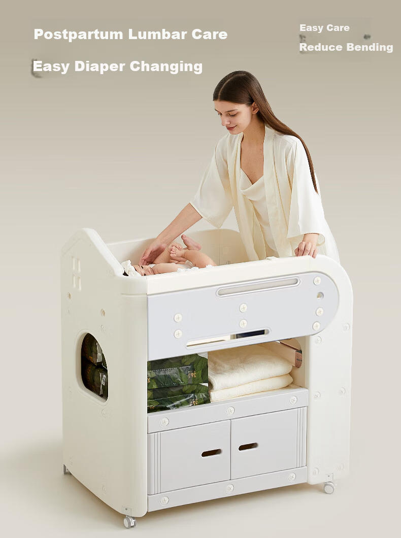 Babypods Diaper Changing Table Baby Care Station Newborn Diaper Changing and Massage Table Multifunctional Portable Mobile Baby Crib 6