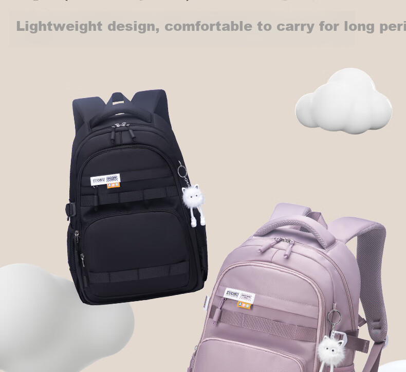FUTURE STAR Large Capacity Lightweight Middle School Backpack Girls Ergonomic Casual Primary School Boys Shoulder Bag Mauve Pink 12