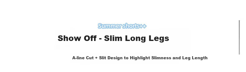Langsha Women's High-Waist Asymmetric Slit Design Slim Fit A-Line Anti-Exposure Short Skirt Pants 7