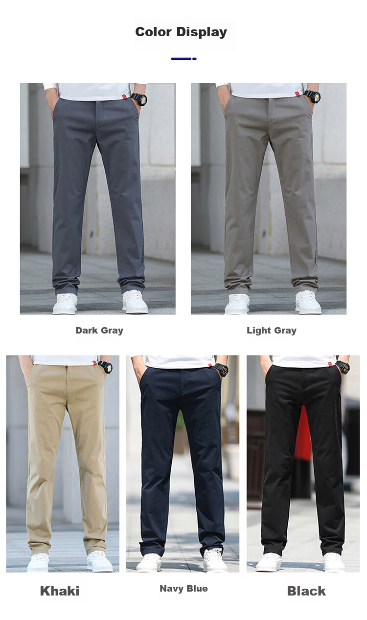 ROMON Men's Casual Pants Spring Summer Loose Straight Business Versatile Trousers Dark Gray 30 4