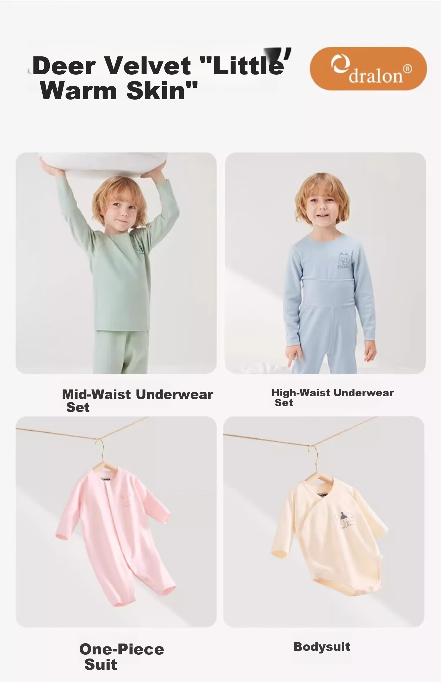 Betis Thermal Velvet Children's Warm Underwear Heating Baby Sleepwear Autumn Clothes Set Autumn Winter Boys Girls 2