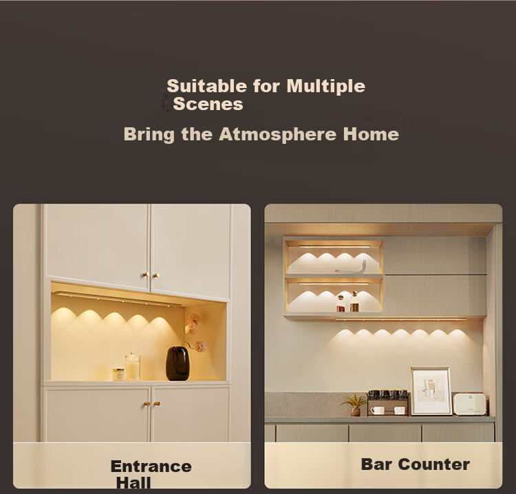 BULL Induction Cat Eye Cabinet Light Magnetic Rechargeable Hill Light Effect Display Cabinet Entrance Atmosphere Night Light Silver 112cm Three Colors 17