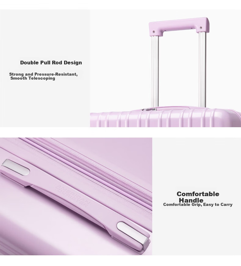 Mei Travel 24-inch Expandable Luggage Suitcase with Trolley, Student Password Lock, Hu Xianxu Style 79B Lilac Pink 35