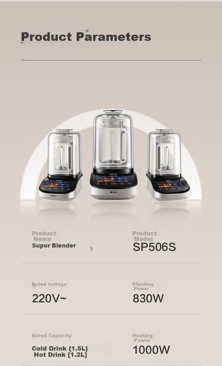 SUPOR Low-Noise Variable Frequency Brushless Quiet 1.5L Household Soy Milk Maker Fully Automatic No-Cook Multifunctional Blender Multigrain Small Cube Blender Juicer SP506S 28