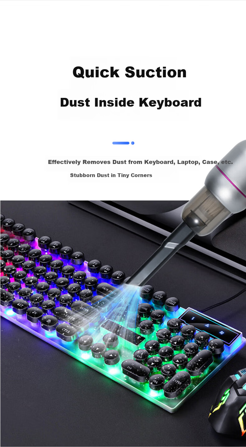 Youhuoda Mini Wireless Desktop Computer Vacuum Cleaner and Blower All-in-One Dust Removal Tool for Laptop, Desktop, Keyboard Cleaning 6