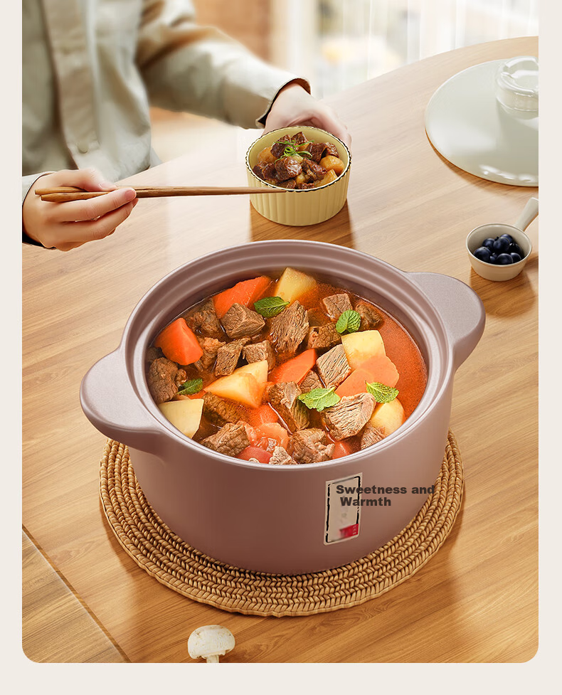 Royalstar Ceramic Casserole Pot 4.5L High-Temperature Resistant Soup Stew Pot Wide Mouth Gas Stove Compatible 15