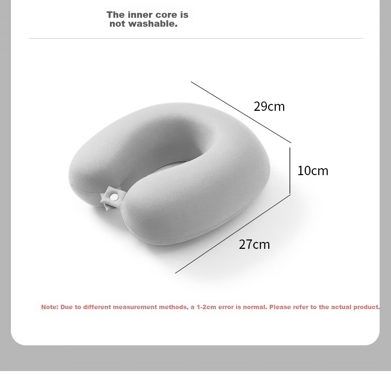 Pierre Cardin Velvet U-Shaped Travel Portable Neck Pillow Gray Memory Foam U-Shaped Pillow - Gray 14