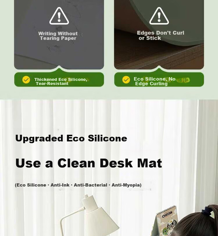 Lange Anti-Stain Eye Protection Eco Silicone Desk Mat Children's Study Writing Desk Pad Primary School Desktop Protector 5