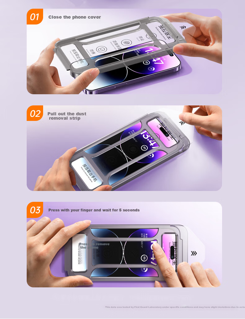DIVI DIVI Dust-Free Warehouse Instant Adhesive iPhone 14 Pro Tempered Glass Screen Protector Full Coverage HD Explosion-Proof Anti-Drop Anti-Fingerprint Smooth Touch 1 Piece 6