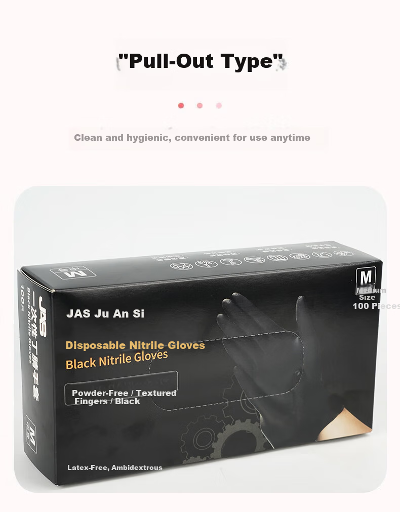 Jiansi Disposable Gloves, Nitrile Gloves, 100 Pieces, Medium Size, White, Durable, Food-Grade, Waterproof Rubber Gloves 7
