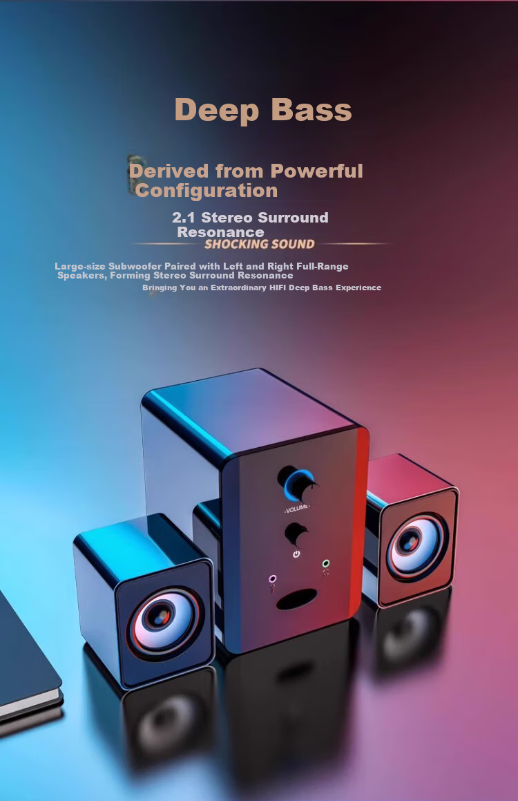 SADA S-201 Microphone Computer Speaker Headset All-in-One Desktop 2.1 Bluetooth Wired Multimedia Subwoofer Laptop Speaker 4