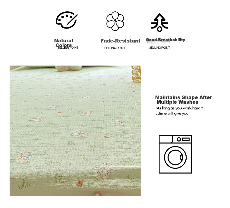 AVIVI Class A Double-Layer Gauze Fitted Sheet Single Bed Cover Full Enclosure Mattress Protector for 1.8m Bed Forest Rabbit 13