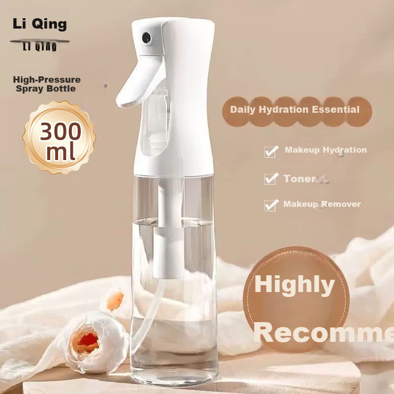 LiQing High Pressure Spray Bottle 300ml Large Capacity Ultra Fine Mist Refillable Bottle Cosmetic Hydrating Empty Alcohol Spray Bottle