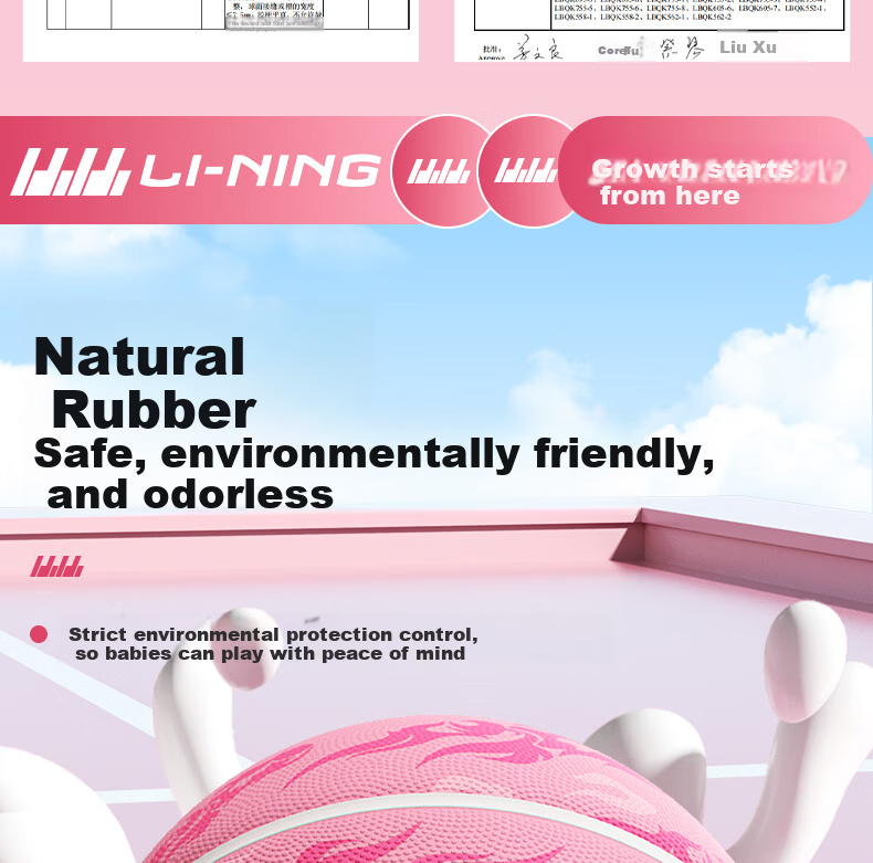 Li-Ning Basketball Kids 5# Ball for Ages 3-12 Indoor Outdoor Professional Size 5 Kindergarten Gift 7