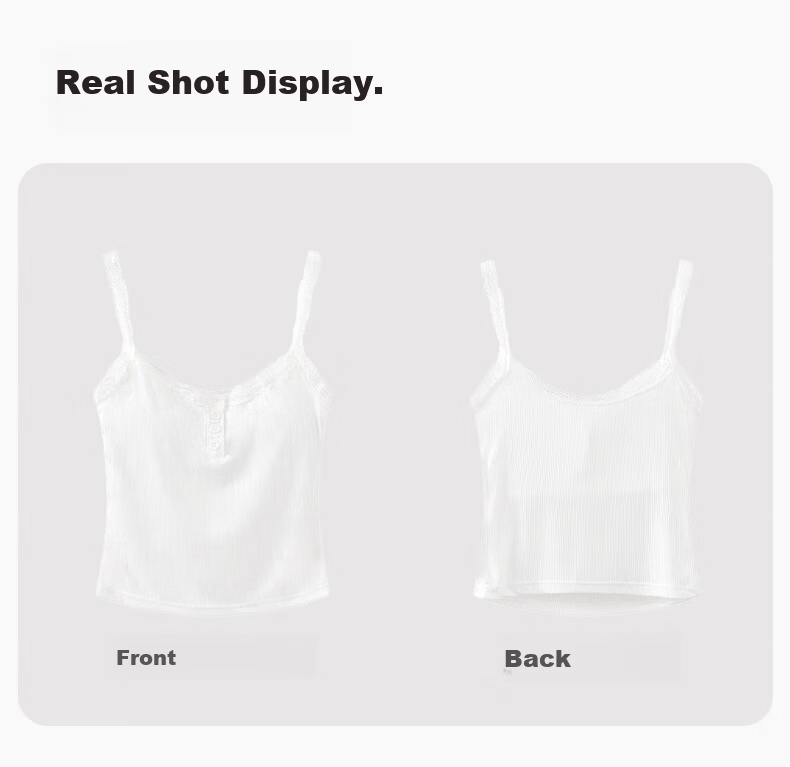 FitonTon Women's Camisole with Chest Pad Lace Sweetwear Outerwear Bra Tube Top Basic Layering Regular Fit 12