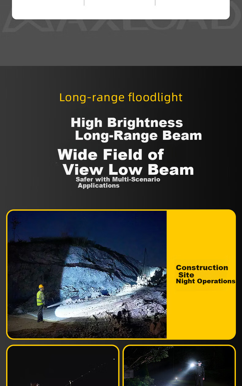 MAX LOAD High Brightness Flashlight Outdoor Lighting Ultra-Bright Long-Range LED Long Battery Life Emergency Patrol Rechargeable Spotlight 3