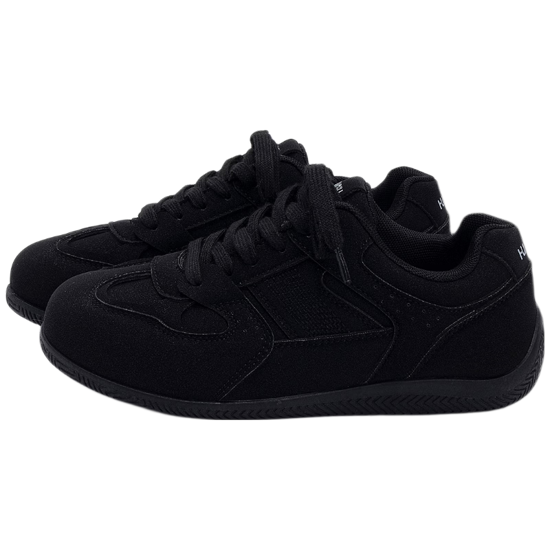 HUANQIU Black German Shepherd Shoes for Women 2026 Spring New Korean Style Niche Casual Versatile Height Increasing Sneakers