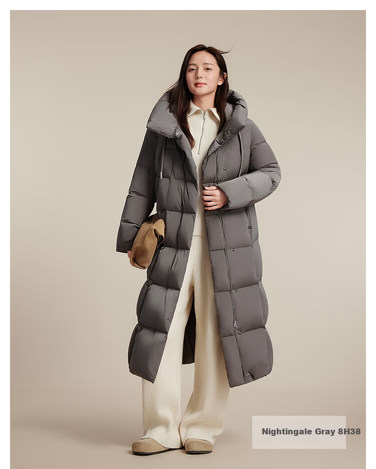 BOSIDENG Off-Season Women's Down Jacket Simple Luxury Elegant Extra Long Waist-Cinching Slim Fit Versatile Comfortable Coat 11
