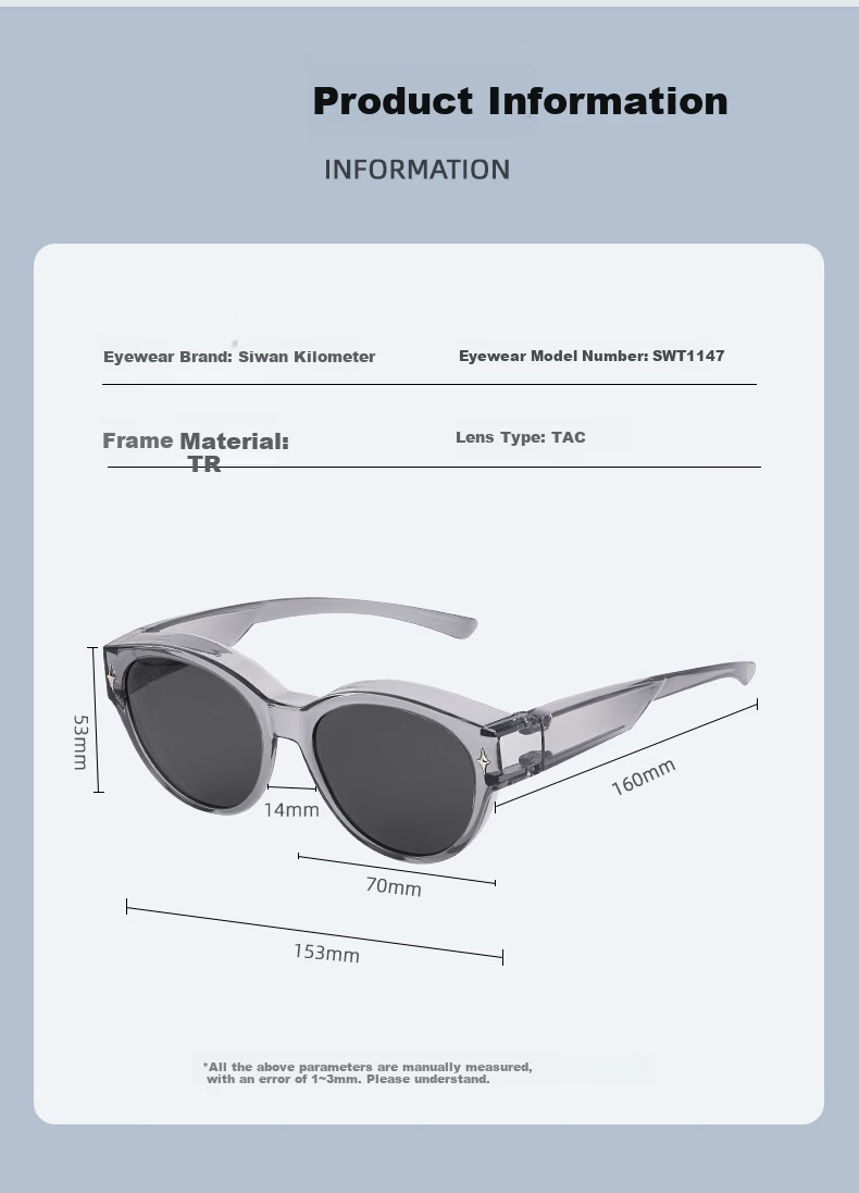 40,000 KM Cat Eye Sunglasses Clip-On for Prescription Glasses Women Square Round Face Polarized UV Protection Driving Sunglasses 7